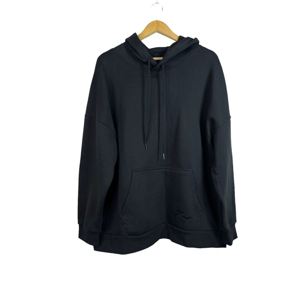 LazyPants Women’s Black Fleece Pullover Kangaroo Pocket Hoodie Sweater Size XL